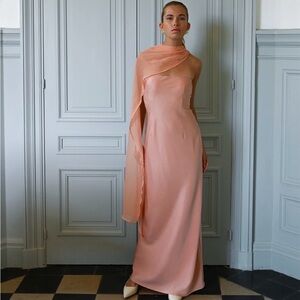 Victoria Cape Peach Strapless Dress